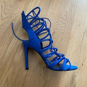 Zara Cobalt Blue Lace Up Heels